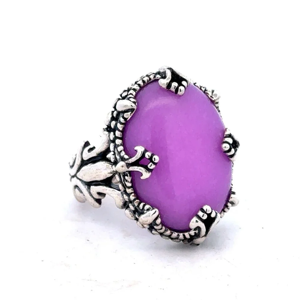 Carolyn Pollack Navajo 925 Sterling Silver Purple Phosphosiderite Statement Ring - Picture 2 of 15